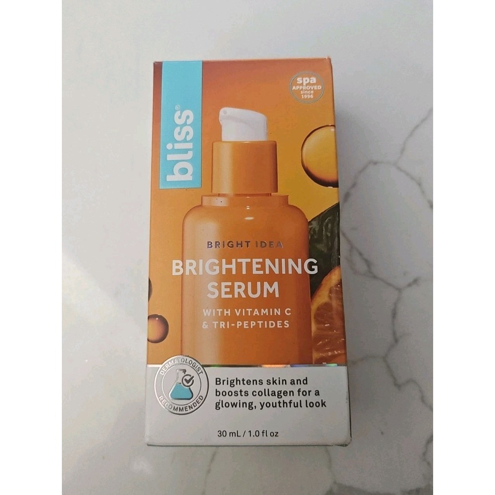 Bliss Bright Idea Brightening Serum Vitamin C + Triple Peptide Collagen‎ 1oz new